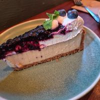 Blueberry cheesecake at Cornucopia in Dublin