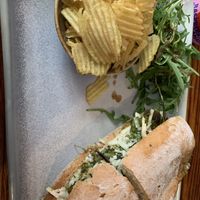 Roast veg and vegan mozzarella ciabatta   at Cornucopia in Dublin