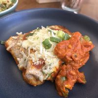 Meal - Enchiladas with potato & broccoli salad 20,95€  at Cornucopia in Dublin