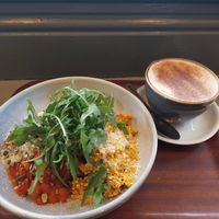 Baked beans/scrambled tofu breakfast at Cornucopia in Dublin