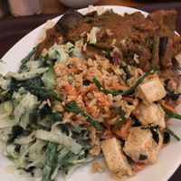 Lebanese aubergine and salads at Cornucopia in Dublin