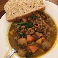 Irish stew with seitan  at Cornucopia in Dublin