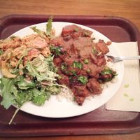 Ragout of vegetables and tofu with salads. at Cornucopia in Dublin