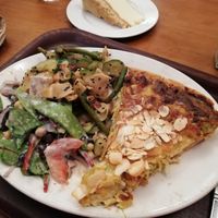 Vegan quiche and salads at Cornucopia in Dublin