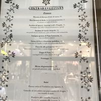 april's menu  at Contrada Govinda in Milan