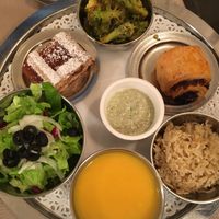 Large vegetarian menu at Contrada Govinda in Milan