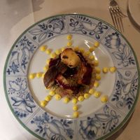 ... Topped with porcini, Tempeh and root of Parsley at Joia Alta Cucina Naturale in Milan