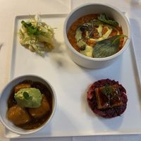 4 small dishes  at Joia Alta Cucina Naturale in Milan