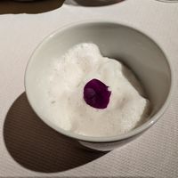Course 6: a unique medley of grapes, veg, and other stuff under the foam at Joia Alta Cucina Naturale in Milan