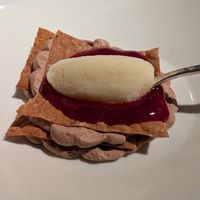 Course 9: chocolate cherry dessert with margarita sorbet at Joia Alta Cucina Naturale in Milan
