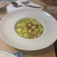 Gnocchi with a zucchini sauce and walnuts   at Un Ramerino in Florence