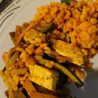 Tofu vegetable wok with rice (plate was massive, forgot to photo before dishing up!) at Amico Bio - Un Sorriso Integrale in Naples