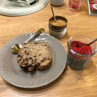 Chia pudding & banana bread  at Harmonie Bowl & Juice in Strasbourg