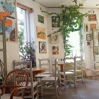 Inside the resturant at Jardin Urbano in Valencia