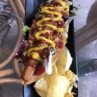 Hot dog at Jardin Urbano in Valencia
