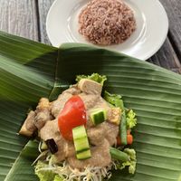 Gado Gado (brown rice, tofu, tempeh and veggies with a peanut sauce)  at Puspa's Warung in Ubud