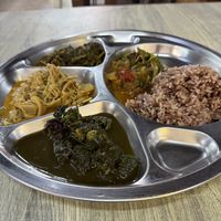 Serve yourself from all pre-made dishes available    at Chiang Mai Vegetarian Society in Chiang Mai