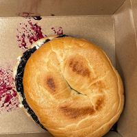 bagel at Veganeria Le Muf in Mexico City