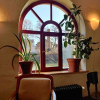View from our table at Cafe am Grün in Marburg