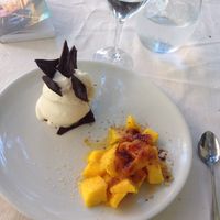 Almond sorbet  at Arancia Blu in Rome