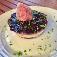 Vegan cold cake at Capuchino Cafe in La Paz