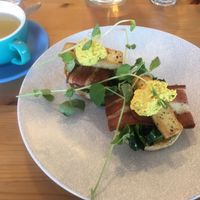 Vegan Benedict Breakfast at Platform 1 Cafe in Ormond
