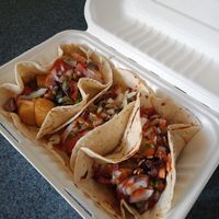 Potato and Kumara + cauliflower and pumpkin soft tacos at Amigos Mexican Grill in Cromwell