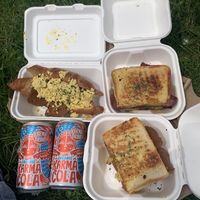 Croissandwich, Reuben hot sandwich and Hawaiian hot sandwich at FacePlant Foods in Edinburgh