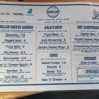 Menu as seen on 17 October 2024 at FacePlant Foods in Edinburgh