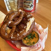 Pretzel + beer cheeze  at FacePlant Foods in Edinburgh