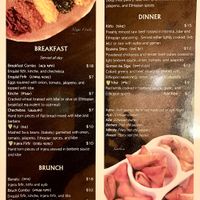 Menu with marked vegan options - 1 at Nanyea Restaurant Coffee House & Bar in Dayton