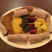 Veggie injera plate!  at Nanyea Restaurant Coffee House & Bar in Dayton