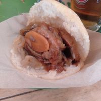 Chorizo arepa at Anchoita del Pana in Malaga
