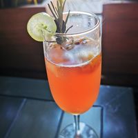 Seasonal fruit mimosa at Dulce Romero Panaderia & Organicos  in La Paz