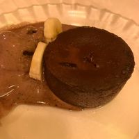 Coulant de chocolate negro con helado vegano  at Voodoo Restaurant in Badajoz