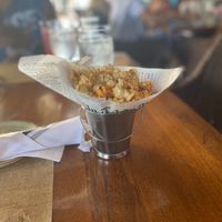 They offered delicious popcorn that was topped with paprika. Delicious!  at Avalon Grille in Santa Catalina Island