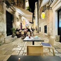 Pavement seating   at Nishta in Dubrovnik