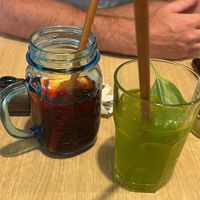 Ice tea and basilica drink   at Nishta in Dubrovnik
