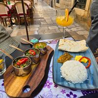 Curry platter at Nishta in Dubrovnik