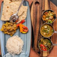 Curry platter at Nishta in Dubrovnik
