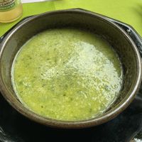 Cucumber gazpacho  at Délices Veggies in Metz