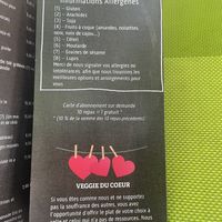 Allergens list  at Délices Veggies in Metz