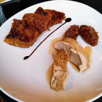 Faux gras with pain d'épices and fig chutney at Délices Veggies in Metz