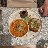 Escalope de tofu à la milanaise - boulghour et millefeuille de pommes de terre   at Délices Veggies in Metz