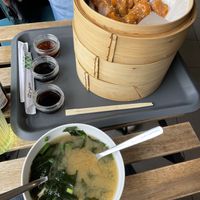 Miso soup and dumplings   at Para Bar in Poznan
