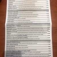 Menu at Masala Indo-Pak Cuisine in Loma Linda