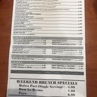 Menu  at Masala Indo-Pak Cuisine in Loma Linda