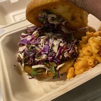 BBQ Jackfruit sandwich. at Jackfruit Cafe in West Los Angeles