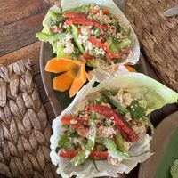 Tofu and mushroom larb  at New Leaf Eatery in Siem Reap