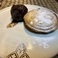 Apple & Mango Pie with Chocolate Sorbet  at New Leaf Eatery in Siem Reap